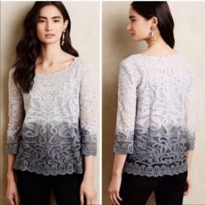 Meadow Rue Ceala Lace Dip Dye Top Size L